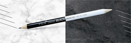 Crayon universel Pica Classic 546 triangulaire blanc & noir 24cm pièce